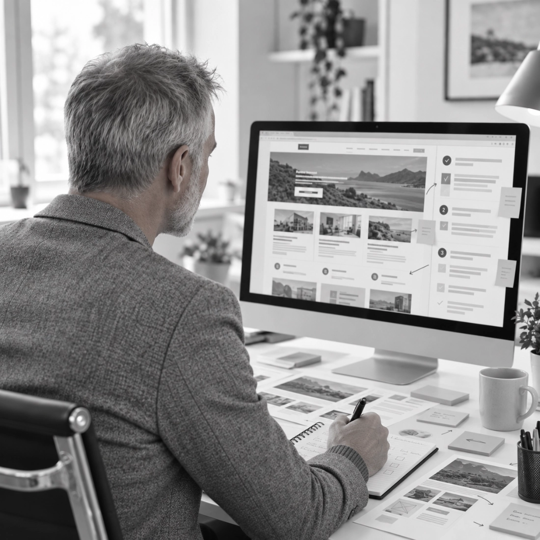 Website-Analyse mit Notizen, Prioritäten und sichtbaren Prüfpunkten
