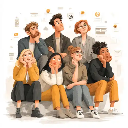 Warum jetzt eine Website, Menschen als illustration, die darüber nachdenken.