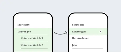 untermenue Untermenü auf mobilen Endgeräten zusammen klappen